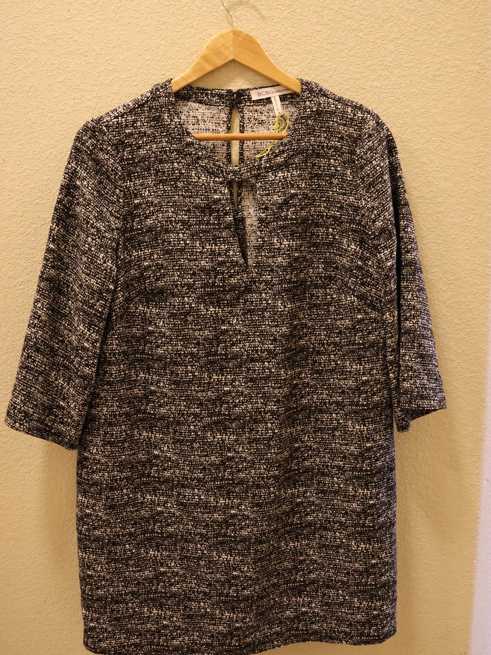 BCBGeneration Black and White Tweed Shift Dress